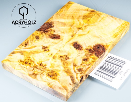 [2906] Pappel Griffschalen stabilisiert | 130x40x10| ACRYHOLZ | Messer | Griffholz 2906