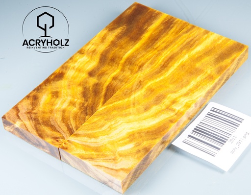 [2911] Pappel Griffschalen stabilisiert | 130x40x10| ACRYHOLZ | Messer | Griffholz 2911