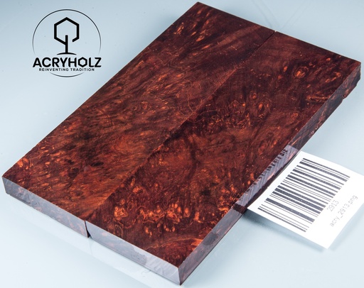 [2913] Ahorn Maser Griffschalen stabilisiert | 130x40x10 | acryholz | Messergriff | 2913