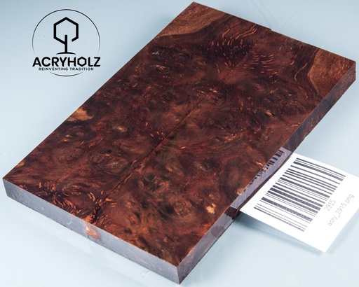 [2915] Walnuss Maser Griffschalen stabilisiert | 130x40x10 | acryholz | 2915