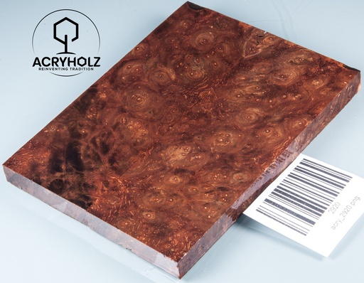[2920] Walnuss Maser Griffschalen stabilisiert | 120x40x10 | acryholz | 2920